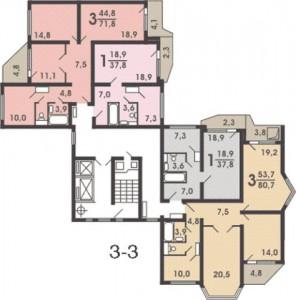 планировки дома П44Т 3-3